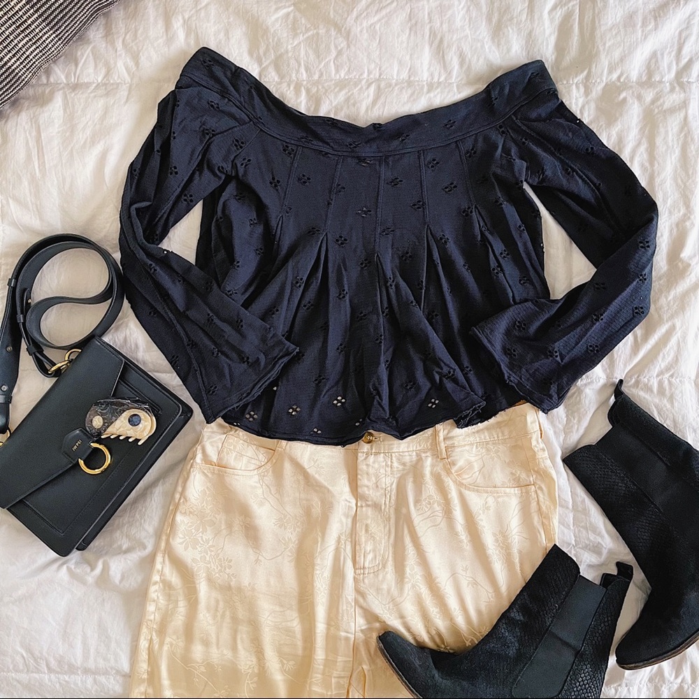 Free People Pleated Off the Shoulder Top